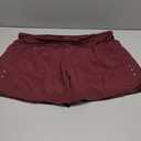 Ksmien Women's 2 in 1 Running Shorts - Lightweight Athletic Workout Gym Yoga Shorts Liner with Phone Pockets (Dark Wine Red, XXL)