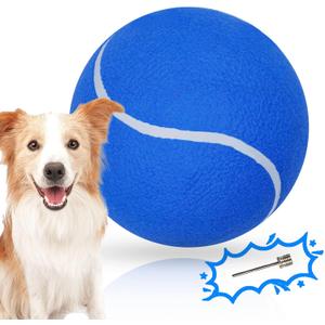 Big Tennis Ball for Dogs, Giant Dog Tennis Ball Toy Large Outdoor Sports Gift for Small Medium Large Dog (Blue, 9.5 inch)