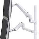Ergotron LX Vertical Stacking Dual Monitor Arm, VESA Desk Mount for 2 Monitors Up to 40 Inches, 7 to 22 lbs Each Tall Pole, 23 inch pole, White