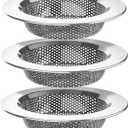 Sink Strainer Basket (3 Pack) 304 Stainless Steel Kitchen Drain Strainer, Anti-Clog Sink Drain Catcher, Rustproof, Fits 4.4 Standard Sink