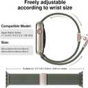 Braided Stretchy Band Compatible with Apple Watch Bands 44mm/45mm/46mm/49mm/(42mm-series 3 2 1) Women Men, Soft Nylon Solo Loop Magnetic Sport Strap for iWatch Series 11 10 9 8 7 6 5 4 3 2 1 SE Ultra