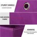 Foldable Storage Cubes Bins ,11 Inch Cloth Storage Cube Fabric Storage Box Cubes Organizer Baskets with Handles for Home Organizer Set of 3 (Purple)