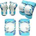 ENHERWE 8-14 Years Girls Kids Youth Protective Gear Set for Skateboard,Cycling Bike Rollerblading Scooter,Kids Knee Pads and Wrist Guards,Elbow Pads Set for Outdoor Sports,Blue