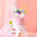 6 x Yisquar Unicorn Cake Decoration 12PCS Rainbow Cakes Topper Unicorn Birthday Cakes with Rainbow Heart Cloud Balloon Happy Birthday Decoration Ball Cupcake Picks for Boys Girls Party Baby Shower