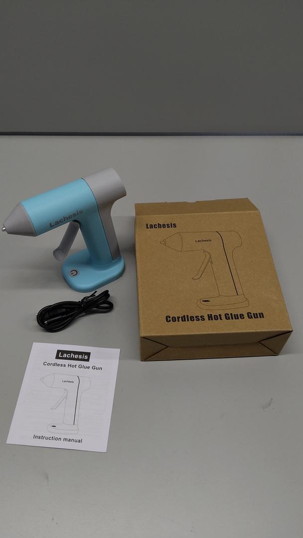 Lachesis Cordless Hot Glue Gun with 30 Pcs Glue Sticks, 2000mAh Rechargeable Battery Fast Preheating Smart Power-off Wireless Hot Melt Glue Gun Kit for DIY, Arts & Craft, Decor, Home Repairs