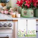 RZQIJ Watercolor Green Flowers Floral Wildflower Spring Kitchen Towels Dish Towels Dishcloth, Seasonal Summer Decor for Kitchen Bathroom Home, 16 x 24 Farmhouse Decoration Hand Towels Set of 2. (103)