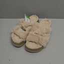 KuaiLu Women's Fluff Slippers Plantar Fasciitis Arch Support Platform Slippers Ladies Fashion Open Toe Faux Fur Sliders Womens House Slipper Size 8