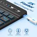 Cousper for iPad mini 7 Keyboard Case A17 Pro 2024/iPad Mini 6 Generation Case with Keyboard 2021 8.3 Inch, Pencil Holder, 7 Color Backlit Detachable Keyboard Cover for iPad mini 7th/6th Gen,Black