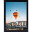 JCJMY 7x11 Picture Frame Black for Wall Hanging or Tabletop- Wall Mounting Horizontally or Vertically, 7 x 11 Wall Gallery Poster Photo Frame for 7 by 11 Photo, Black, Pack of 4