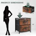 Nightstand Set of 2 Small 2 Drawer Dresser End Table Bedside Furniture, 11.8" D x 18" W x 20" H