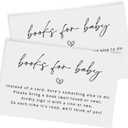 GardenCity Books for Baby Cards, Bring a Book Instead of a Card, Baby Shower Book Request Cards, 50 Pack, Minimalist