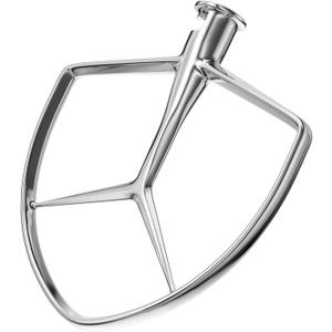 7QT Stainless Steel Flat Beater for KitchenAid Stand Mixer, Kitchen Aid Paddle Attachment Accessories/No coating/Dishwasher Safe Replacement for Kitchenaid Professional 7QT Series Mixer