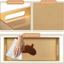 MAONAME Gold Vanity Tray, Plastic Decorative Tray, Rectangular Trays with Handles, Narrow Bathroom Trays for Toilet Tank, 13.8" X 6" X 1.57"