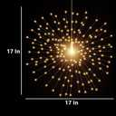 200 LED Starburst Sphere Lights,Firework Light Battery Powered, Tent Chandelier Remote Control, Waterproof Hanging Lights for Gardens Courtyards Porches Christmas Party Home DecorWarm White