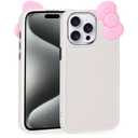 Compatible with iPhone 13 Pro Case, Cute 3D Bowknot Design Soft Silicone Shockproof Cover for iPhone 13 Pro 6.1" 2021 Beige, Pack of 2