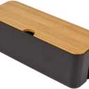 Sourcemall Cable Management Box| Power Stripe Organizer|Cord Organizer Box| Hide and Conceal Power Strips and Electrical Cords from TVs, Computers, and Desks| Keep Pets Safe (Black)