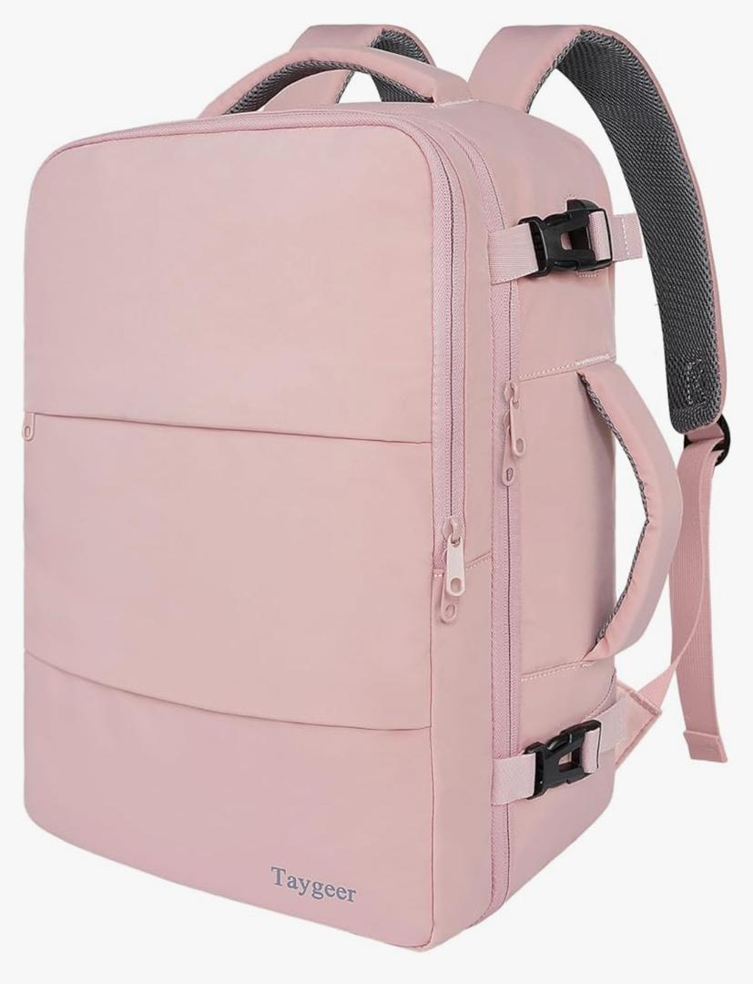 Taygeer Laptop Backpack for Women, Large Travel Backpack with 17.3 inch Laptop Compartment, TSA Friendly 40l Carry On Mochila, Daypack Business Computer Bag for Office Work Travel Essentials, Pink