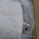 GREENSTELL Small Vanity Stool Chair with Storage and Folding Back, 13" x 13" x 17.7" Faux Fur Soft Ottoman for Teenager, 4 Metal Legs with Anti-Slip Feet, Furry Padded Seat for Makeup, Bedroom, White