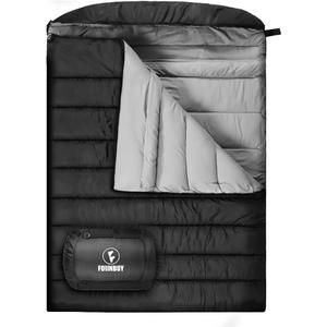 0 Degree Double Sleeping Bag for Adults, 2 Person Cold Weather Queen Size Sleeping Bag for Camping, RV Travel, or Family Outdoors