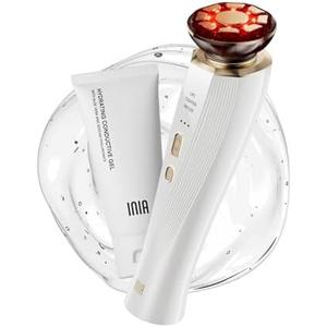 INIA 3-in-1 Red Light Therapy for Face and Neck Beauty Device for Puffiness & Skin Firming Skincare Tool (White)