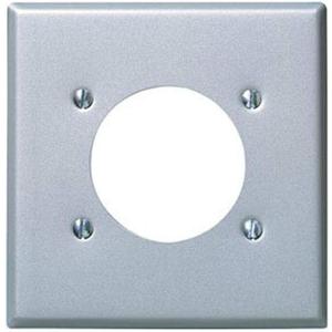 Leviton 2-Gang Wallplate, Standard Size, Magnetic Stainless Steel, 84026