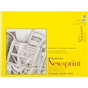 Strathmore Smooth Newsprint Paper Pad 18"X24"-50 Sheets -307018