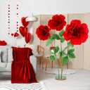 1 Set 4. 5 ft Giant Artificial Flowers Giant Rose for Decorations Valentine Huge Flannel Flower with Standing Base Creative Gift for Window Reception Banquet Ceremony Floral Decor (Red)