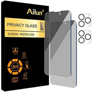 Ailun 1 Pack Privacy Screen Protector for iPhone 14 Pro [6.1 inch] + 1 Pack Camera Lens Protector,Anti Spy Private,Tempered Glass,Case Friendly