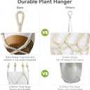 USLAI Macrame Plant Hanger Indoor Outdoor, Fits 4 to 15 Inch Pots, Strong Hanging Planter Holder, Boho Home Decor, 35 Inch, Ivory, Set of 2 (POTS NOT Included)