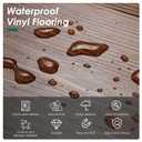 VallisCo Peel and Stick Vinyl Flooring 36 Pack 54 Sq.Ft, Waterproof Vinyl Flooring Peel and Stick for Office, Living Room, Bathroom, Kitchen - Unique Design, Easy to Install Floor Red Brown