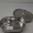 3.4Gal Dog Water Fountain for Large Dogs, 13L Stainless Steel Large Pet Fountain with Deeper & Wider Drinking Area, Automatic Dog Water Bowl Dispenser with Water Window & LED, Super Quiet (Silver)