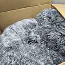 JOLLYVOGUE Calming Dog Beds Large Sized Dog, 36in Donut Washable Large Pet Bed, Anti-Slip & Anti-Anxiety Fluffy Faux Fur Round Dogs Bed, Fits up to 80 lbs Pets (Smoke Black)