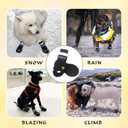 Dog Shoes for Large Dogs, 360Anti Slip Medium Dog Boots & Paw Protectors Winter Snowy, Waterproof 4Pcs Dog Booties with Reflective Strips (Size 5: 2.37''x2.87''(W*L), Black)