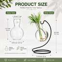 Desktop Glass Plant Propagation Station with Metal Stand, Tabletop Plant Terrarium, Hydroponics Vase for Propagating Hydroponic Office Garden Home Decor, for Weddings, Centerpieces (3)