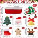 3 Set Christmas Woven Basket with Cute DIY Doll Cotton Rope Christmas Basket for Gift Empty with Handles 15 x 9.9 x 5 Inch Woven Rope Storage Bin Santa Xmas Holiday Decorative(Red White)