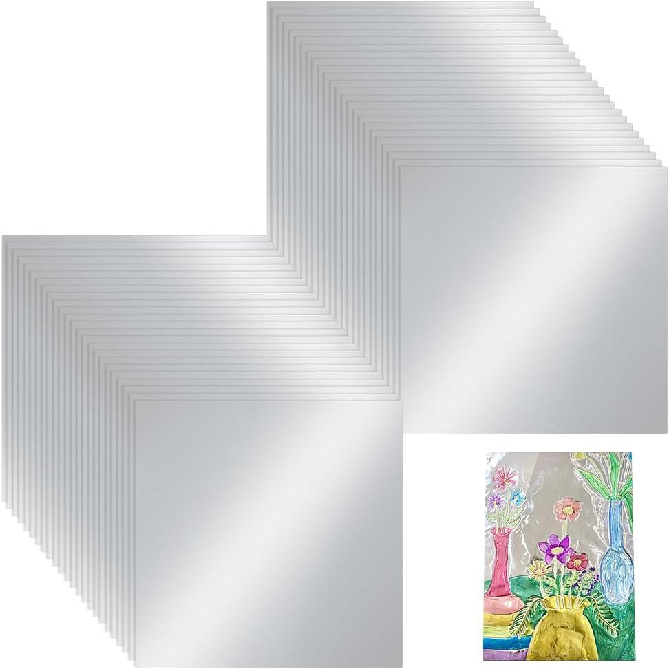 AHANDMAKER 100 Sheets Aluminum Metal Crafts DIY Foil Roll 0.07 mm Thick Tinfoil Flashing Roll Metal Sheets for Crafting Art Painting Engraving and Embossing (6 Inch X 6 Inch, Silver)