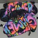 Blacklight Gaming Chair Cover  UV Reactive Esports Chair Protector with Neon Gamer Skull Design, Stretchable Washable Slipcover for Office & Gaming Chairs
