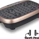 EILISON Atom Vibration Plate Exercise Machine - Full Body Vibration Plate for Lympathic Drainage with Acupressure - Home Fitness with Loop Bands for Weight Loss, 300lbs Capacity (Atom Brown)