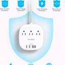 Flat Plug Power Strip, 6ft Ultra Flat Extension Cord - 3 Outlets 4 USB Ports (2 USB C) 22.5W/4.5A Desktop Charging Station, Power Strip No Surge Protection for Cruise Ship, Dorm Room Travel Essentials
