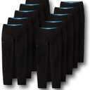 LULY YANG DSP Men's Performance Stretch Pants, M (Pack of 10) Black