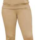 Women's Sweatsuits Sets 2 Piece Outfits Drawstring Hoodies Stacked Jogger Sweatpants Tracksuits Casual Set (Beige, S)