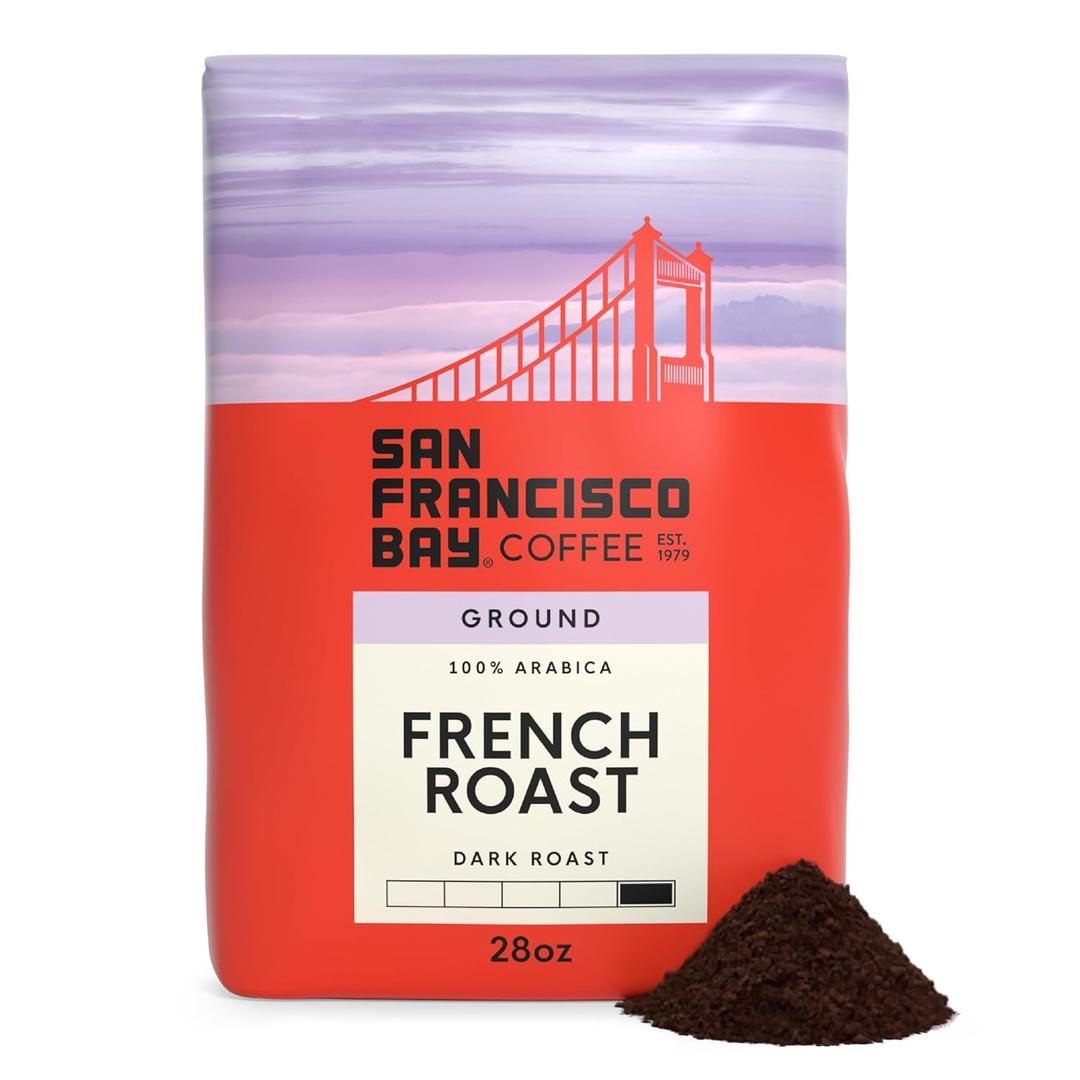 San Francisco Bay Ground Coffee, French Roast (28 oz Bag), Dark Roast Coffee (EXP 03/27/27)