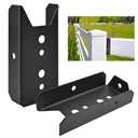 LukLoy 40 Pack 2x4 Brackets for Wood Rail, Black Deck Railing Brackets Connectors for 2" X 4" ( Actually 1.5" X 3.5" ) Wood Post, 20-Gauge Fence Brackets, Screws Not Included