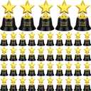 Ecation 45/30 Pcs 5 Inch Star Student Trophies Award Gold Plastic Star Trophy Bulk Teacher Recognition Award Education Reward for School Classroom Kids Student of The Month Supplies