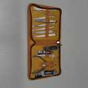 FAMILIFE Manicure Set, Nail Professional Kit Manicure Kits Nail Clipper Sets, 13PCS Stainless Steel Pedicure Sets Mens Grooming Tool, with Brown Leather Travel Case for Men (Bright Silver)