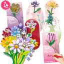 2 x Valentine's Day Gifts Party Favor 24Pcs Gifts Flowers Bouquet Botanical Building Block Sets Home Plant Decor Birthday Gifts for Adults Women Boys Girls 8-12+