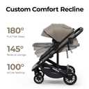 newyoo Infant Stroller with Bassinet Mode, Nestro 516M, Convertible Baby Strollers with Reversible Seat & Cup Holder, Coches para Bebes, 2-in-1 Rear-Facing Pram, Warm Taupe