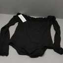 REORIA Women's Sexy Off The Shoulder Long Sleeve Bodysuit Lace Body Suits Going Out Tops Fall Outfit 2025 (Medium, Black Onyx)