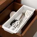 3-Pack Expandable Drawer Organizer for Deep Drawers, Adjustable 1727 in Storage Tray, Durable PP Smooth Glide Divider for Kitchen, Vanity & Office, Space-Saving Design