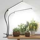 GooingTop LED Grow Light,White Full Spectrum Clip Plant Growing Lamp with High Power Red Blue LEDs for Indoor Plants,Dimming & Optional Auto Timer